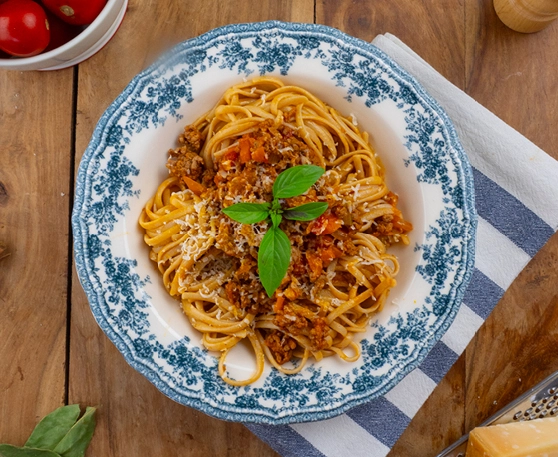 Oat Linguine with Ground Beef