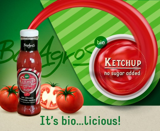New organic ketchup without sugar of Bioagros!